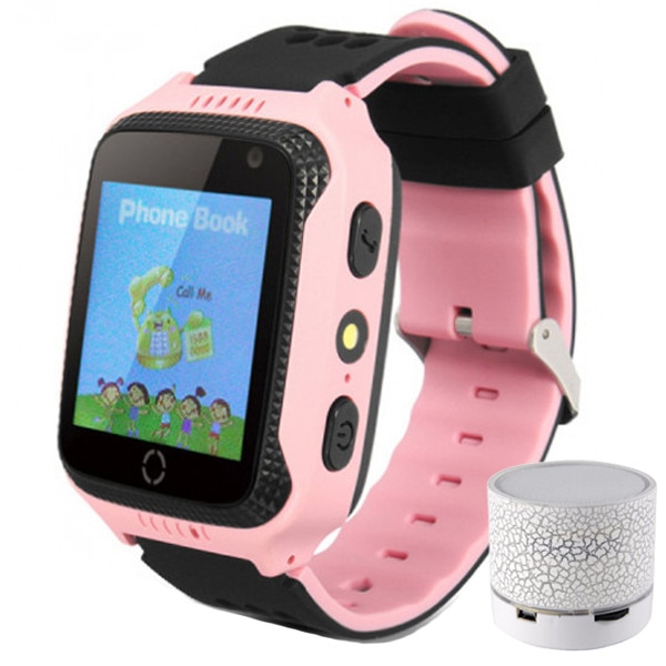 Ceas GPS Copii iUni Kid530, Touchscreen, Telefon incorporat, Bluetooth, Camera 1.3MP, Lanterna, Buton SOS, Roz + Boxa Cadou
