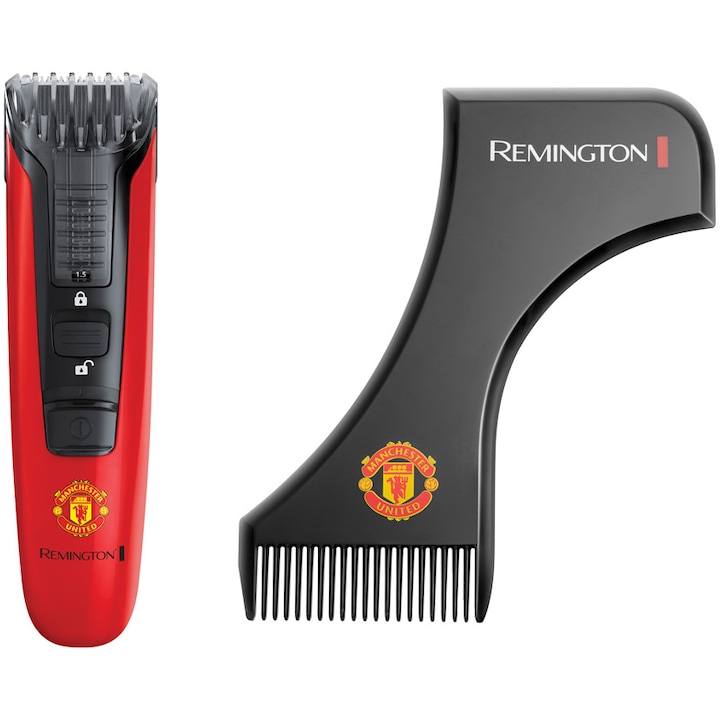 Remington MB4128 Boss Beard Manchester United Edition Szakállvágó, CaptureTrim pengék, Mosható pengék, LED jelzőfény, Piros/Fekete