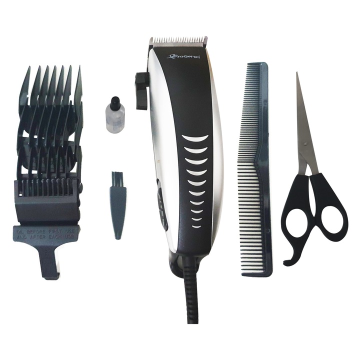 Aparat de tuns ProGemei, Lame Otel, 3-12 mm, 4 Trepte, Gri/Negru