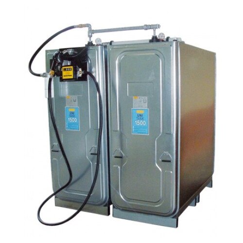 Sistem de distributie combustibil cu doua rezervoare UNI-Tank 1000 l, cu pompa electrica 230V, Romtank