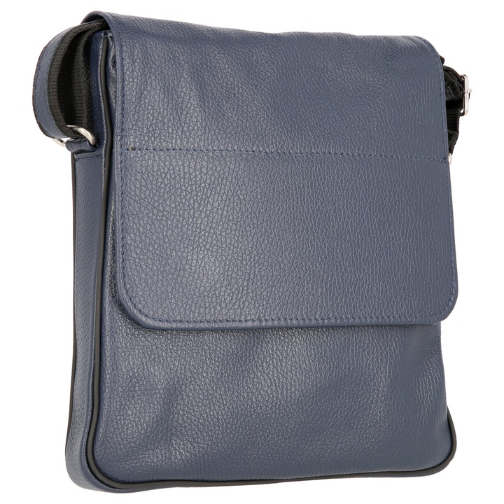 Borseta de umar din piele naturala, model cu capac S01, bleumarin, Magazinul De Genti