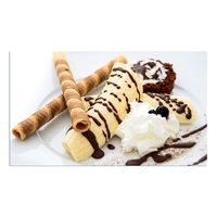 Covor Baie Impermeabil PVC Desert cu Banane, Frisca si Topping de ciocolata Art Factory, 50 x 70 cm