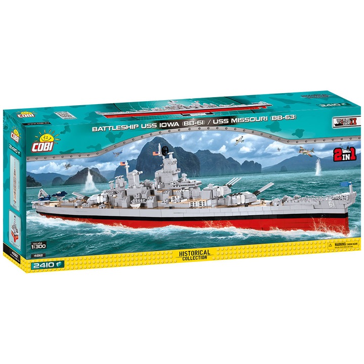 Set de construit Cobi, World of Warship, IOWA CLASS USS MISSOURI (2410PCS)