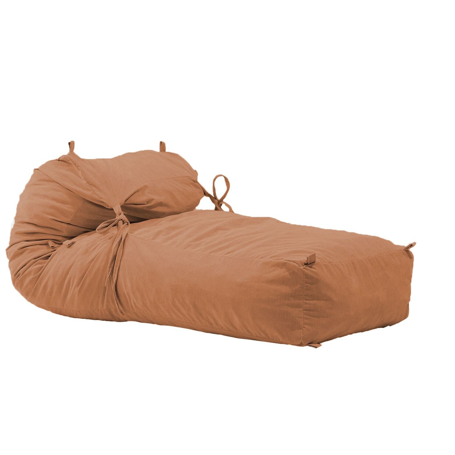 Fotoliu Pufrelax Yoga XL - Terracotta Orange (Gama Premium) umplut cu fulgi de burete memory mix