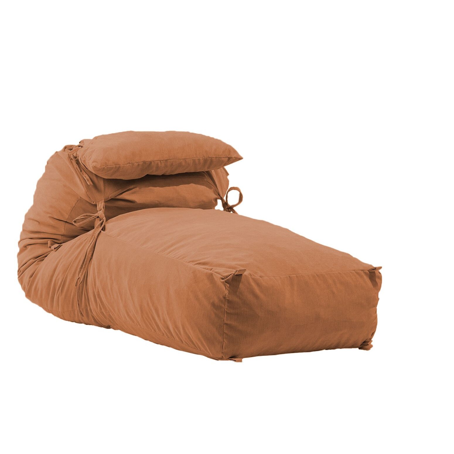 Fotoliu Pufrelax Yoga XL + Perna - Terracotta Orange (Gama Premium) umplut cu fulgi de burete memory mix