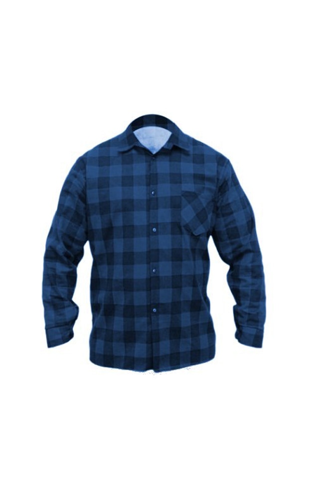 Camasa din flanela albastru, dimensiune 100% bumbac, Albastru