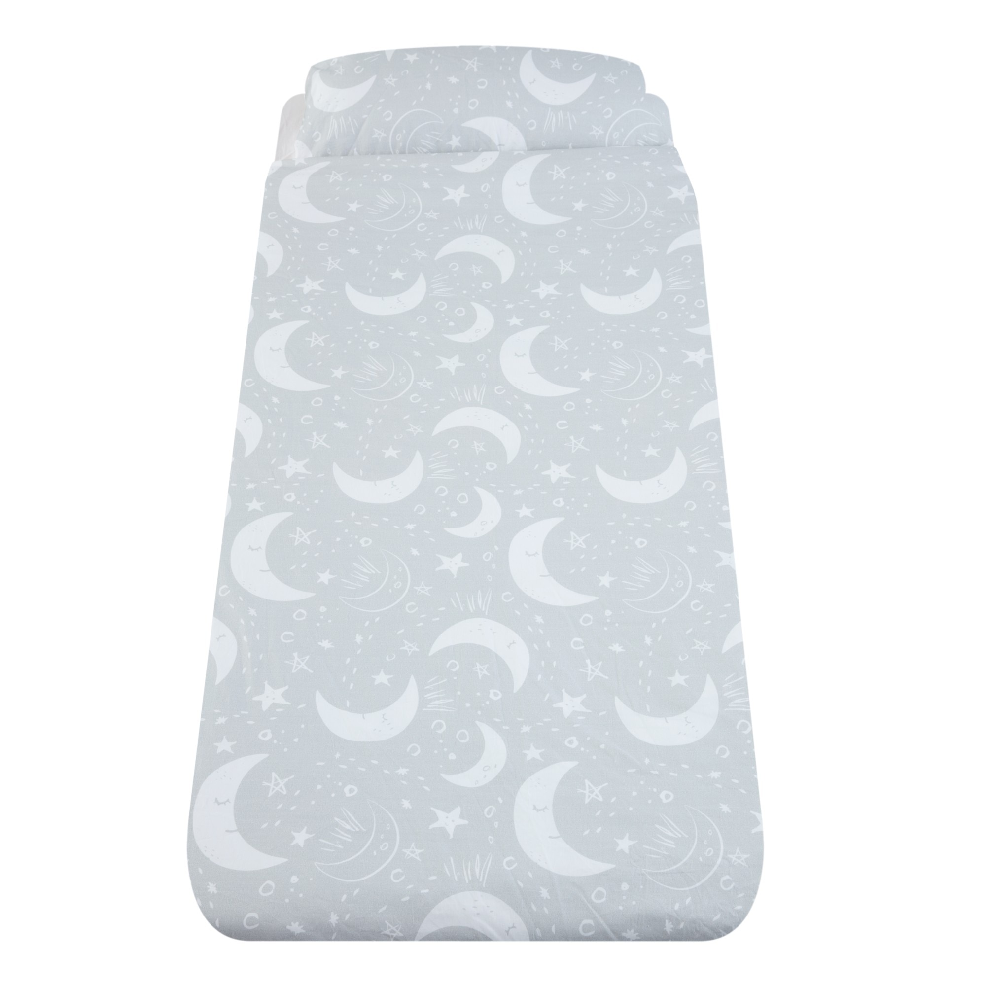 Lenjerie de pat, Gro, Luna, Gri, pentru pat cu saltea de 190 x 90 cm