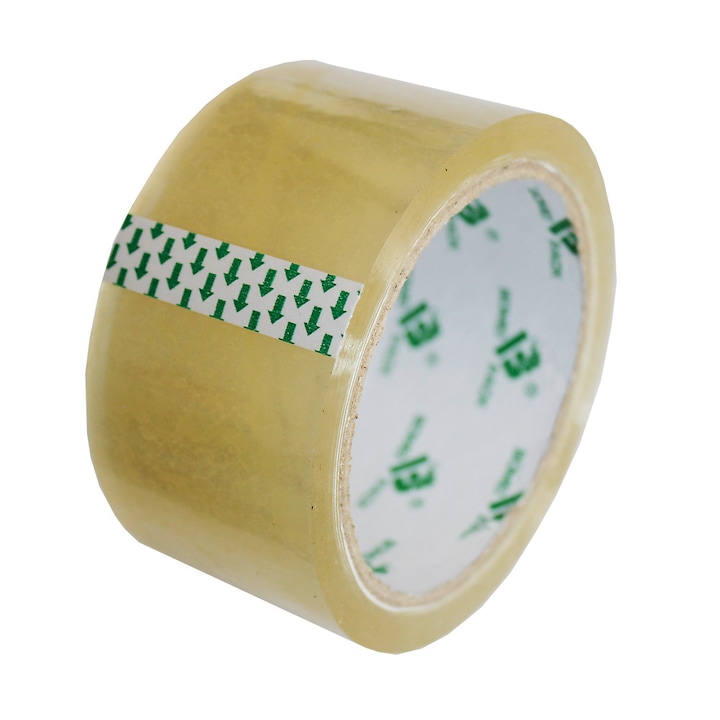 Banda adeziva tip scotch pentru ambalare, 48mm x 50m x 45mic, transparent, set de 6 role