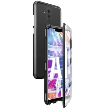 Husa Magnetic Glass 360° (sticla fata + spate) pentru Huawei Mate 20 Lite, Negru Husa Magnetic Glass 360° (sticla fata + spate) pentru Huawei Mate 20 Lite, Negru