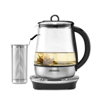 Fierbator 3 in 1 Gastroback 42438, 1400 W, 1.5 l, 6 programe pentru ceai, 4 programe pentru gatit, Control temperatura, Control digital, Inox Fierbator 3 in 1 Gastroback 42438, 1400 W, 1.5 l, 6 programe pentru ceai, 4 programe pentru gatit, Control temperatura, Control digital, Inox
