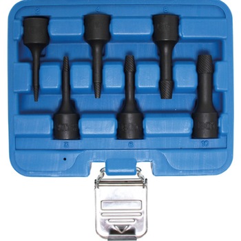 Set extractoare suruburi rupte, deteriorate, 6buc, 2-10mm, actionare 3/8, BGS 5281 Set extractoare suruburi rupte, deteriorate, 6buc, 2-10mm, actionare 3/8, BGS 5281