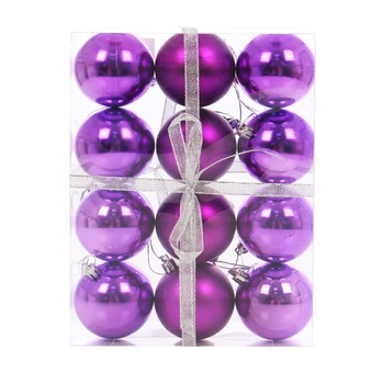 Set 12 globuri de Craciun iMKⓇ, Mov, Cu aspect mat si lucios, D 6 cm, AN Set 12 globuri de Craciun iMKⓇ, Mov, Cu aspect mat si lucios, D 6 cm, AN