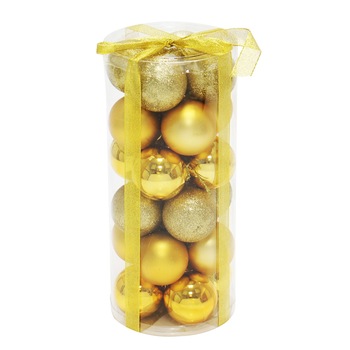 Set 24 globuri iMKⓇ, Aurii, D 6 cm, Plastic, AN Set 24 globuri iMKⓇ, Aurii, D 6 cm, Plastic, AN