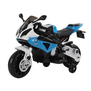 Motocicleta electrica, Homcom, Albastru.Negru, BMW RR, 12 V, 3-8 ani Motocicleta electrica, Homcom, Albastru.Negru, BMW RR, 12 V, 3-8 ani