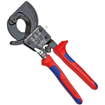 Foarfeca cu clichet pentru taiat cabluri, KNIPEX, 250 mm Foarfeca cu clichet pentru taiat cabluri, KNIPEX, 250 mm