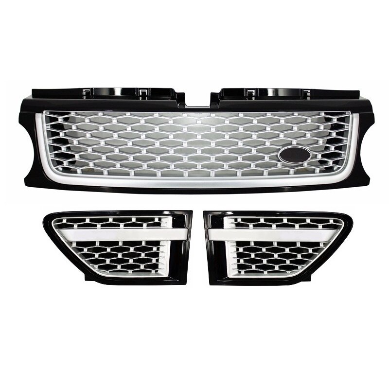 Ansamblu Grila Centrala si Grile Laterale Land compatibil cu ROVER Range compatibil cu ROVER Sport Facelift (2009-2013) L320 Autobiography Look Black Silver Edition