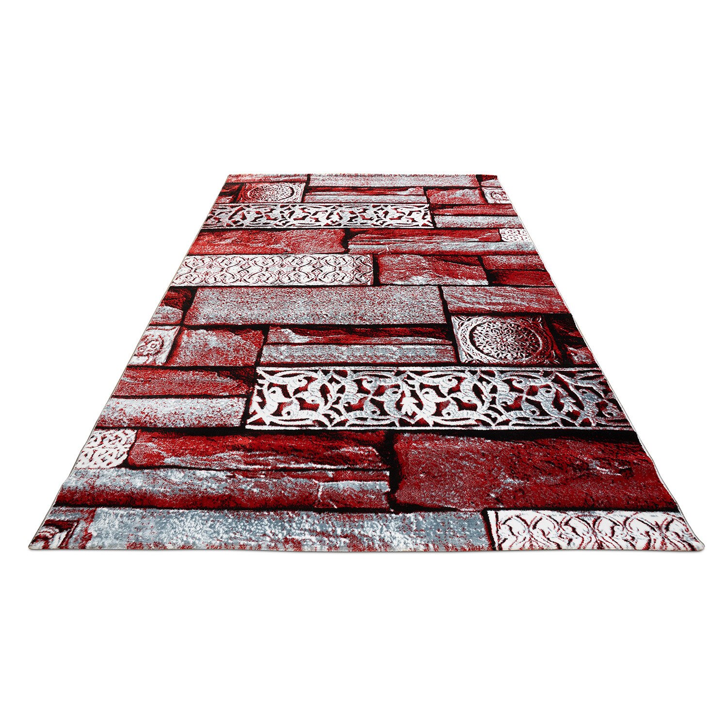 Covor EFFECT Desing,MODERN,150X230 cm -0880 GRAY/RED,1500gr/mp