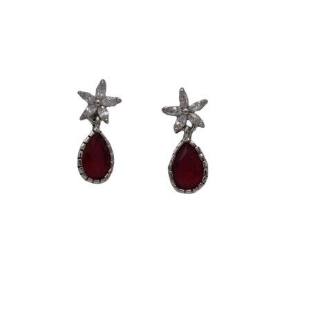 Cercei Star, cu cristale semipretioase, D&J Exclusive, rosu