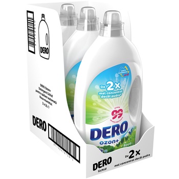 Pachet Promo Detergent automat lichid Dero Ozon+ Roua Muntelui 3 x 3L, 180 spalari Pachet Promo Detergent automat lichid Dero Ozon+ Roua Muntelui 3 x 3L, 180 spalari