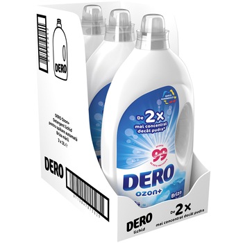 Pachet Promo Detergent automat lichid Dero Ozon+ Briza marii 3 x 3L, 180 spalari Pachet Promo Detergent automat lichid Dero Ozon+ Briza marii 3 x 3L, 180 spalari