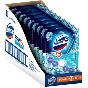 Pachet Promotional Odorizant Toaleta Domestos Power 5 Ocean 55g x 9 buc Pachet Promotional Odorizant Toaleta Domestos Power 5 Ocean 55g x 9 buc