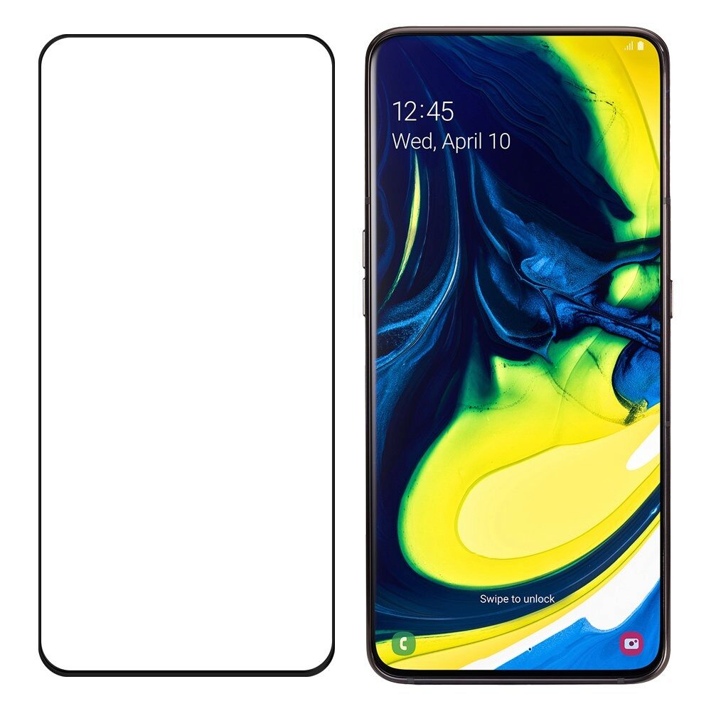 Folie Sticla Wozinsky Super Tough pentru Samsung Galaxy A80, Full Screen, Full Glue, Negru