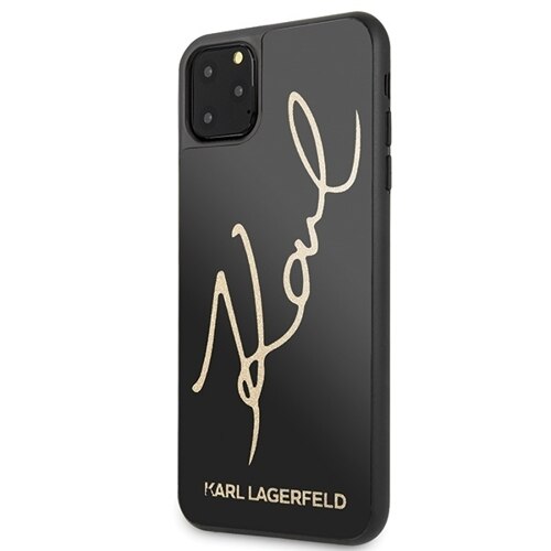 Husa iPhone 11 Pro Karl Lagerfeld Signature Glitter Hardcase Black
