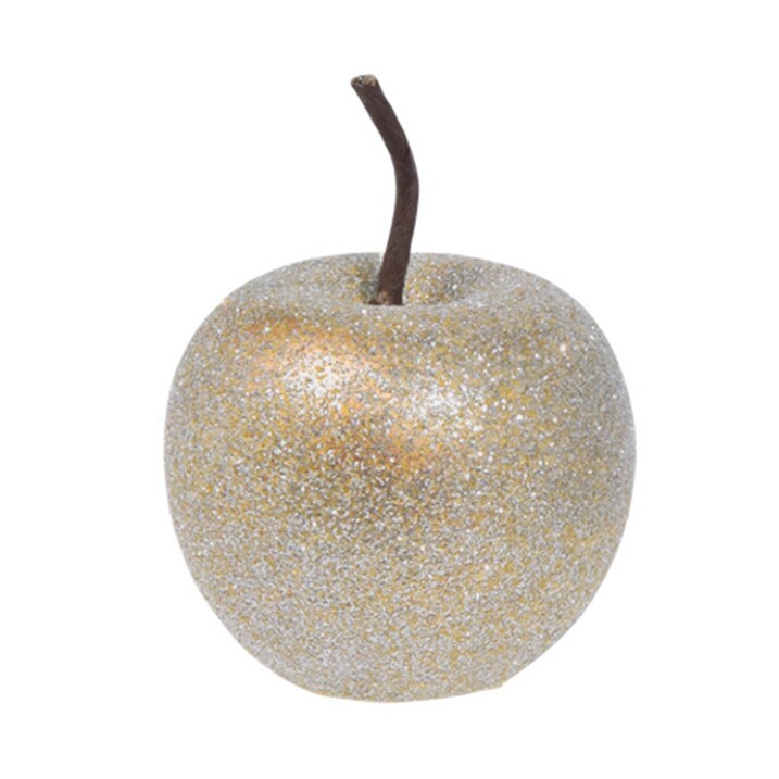 Decoratiune mar, sclipici auriu, 7 cm