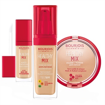 Set Bourjois: Fond de ten Healthy Mix 53 Light Beige 30 ml, Corector lichid Healthy Mix 53 Dark 8 ml, Pudra compacta Healthy Mix 003 Dark Beige 11 g Set Bourjois: Fond de ten Healthy Mix 53 Light Beige 30 ml, Corector lichid Healthy Mix 53 Dark 8 ml, Pudra compacta Healthy Mix 003 Dark Beige 11 g