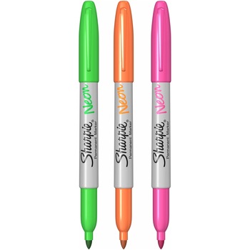 Set 3 markere Sharpie neon, Orange/Roz/Verde Set 3 markere Sharpie neon, Orange/Roz/Verde