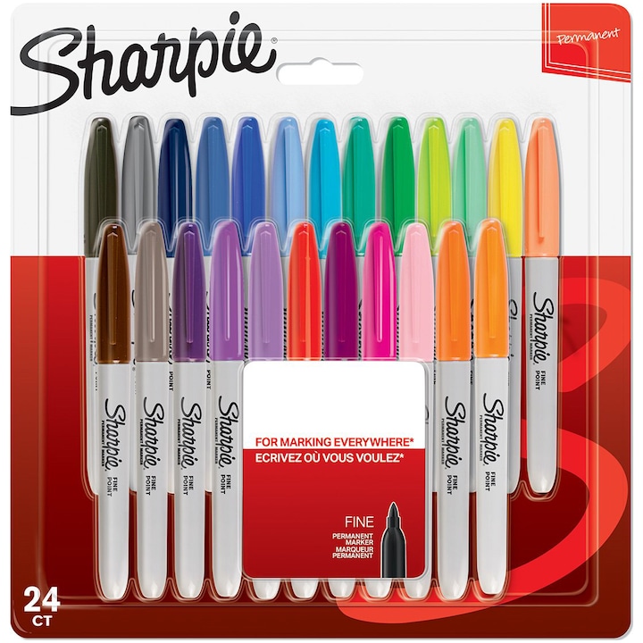 Комплект 24 маркера Sharpie F, Различни цветове