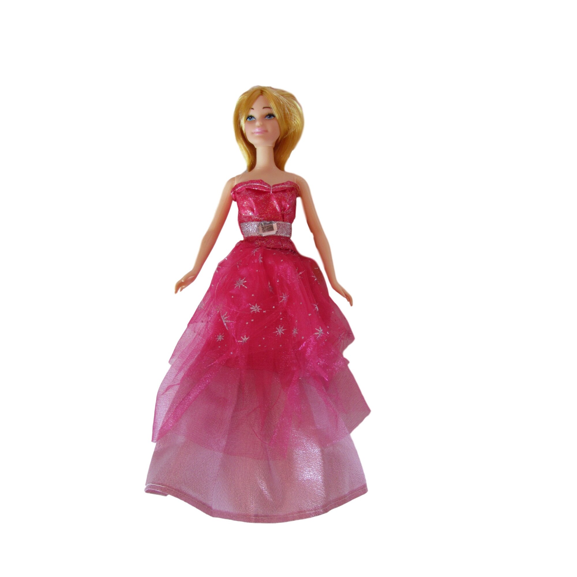 Papusa cu par lung si accesoriirochie roz, 30 cm
