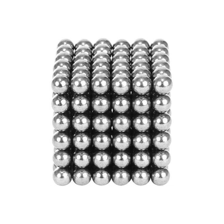 Антистрес пъзел игра с магнитни топки 216 броя, диаметър на топките 5 мм,цвят сребро