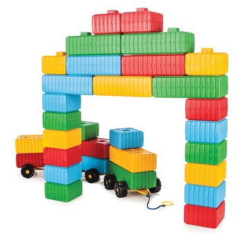 Set 43 de caramizi mari de constructie si set auto Set 43 de caramizi mari de constructie si set auto