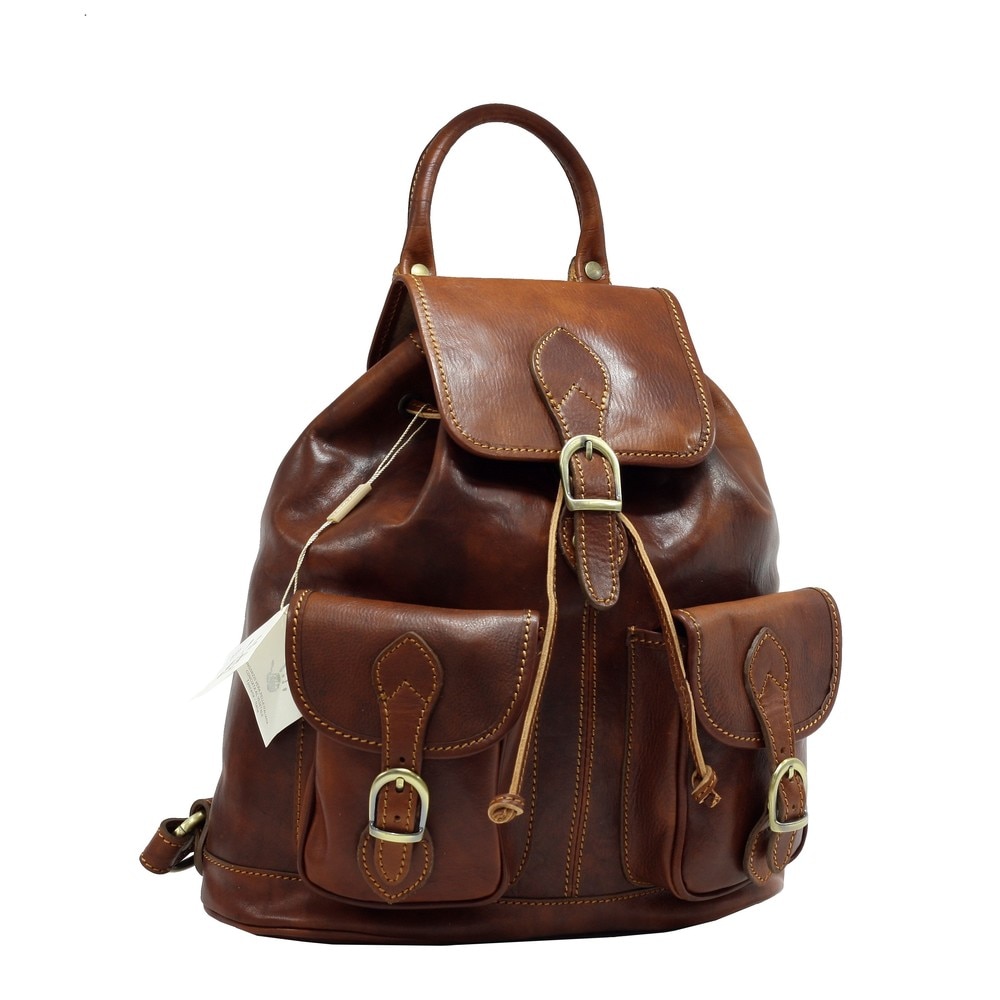 Rucsac de barbati, casual , din piele naturala vachetta superior N4030A, coniac