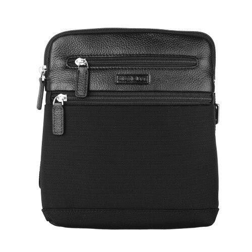 Geanta de umar pentru barbati, Silver Flame, LF12M, Negru, Piele naturala