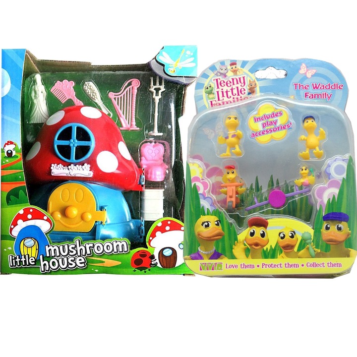 Игрален комплект Chippo Teeny Little Family Къщичка Гъбка, The Bone Family- семейство кучета, 52028-1