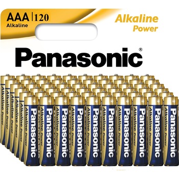 Baterii Panasonic Alkaline AAA, 120 Buc Baterii Panasonic Alkaline AAA, 120 Buc