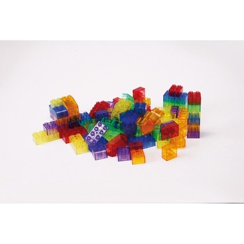 Cuburi de constructii transparente, set de 90 piese, multicolor Cuburi de constructii transparente, set de 90 piese, multicolor