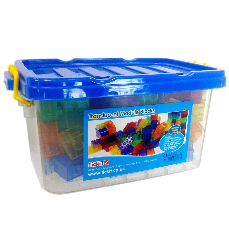 Cuburi de constructii transparente, set de 90 piese, multicolor - eMAG.ro