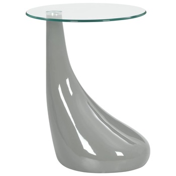 Masuta de cafea, vidaXL, Sticla, 42 x 55 cm, Gri Masuta de cafea, vidaXL, Sticla, 42 x 55 cm, Gri