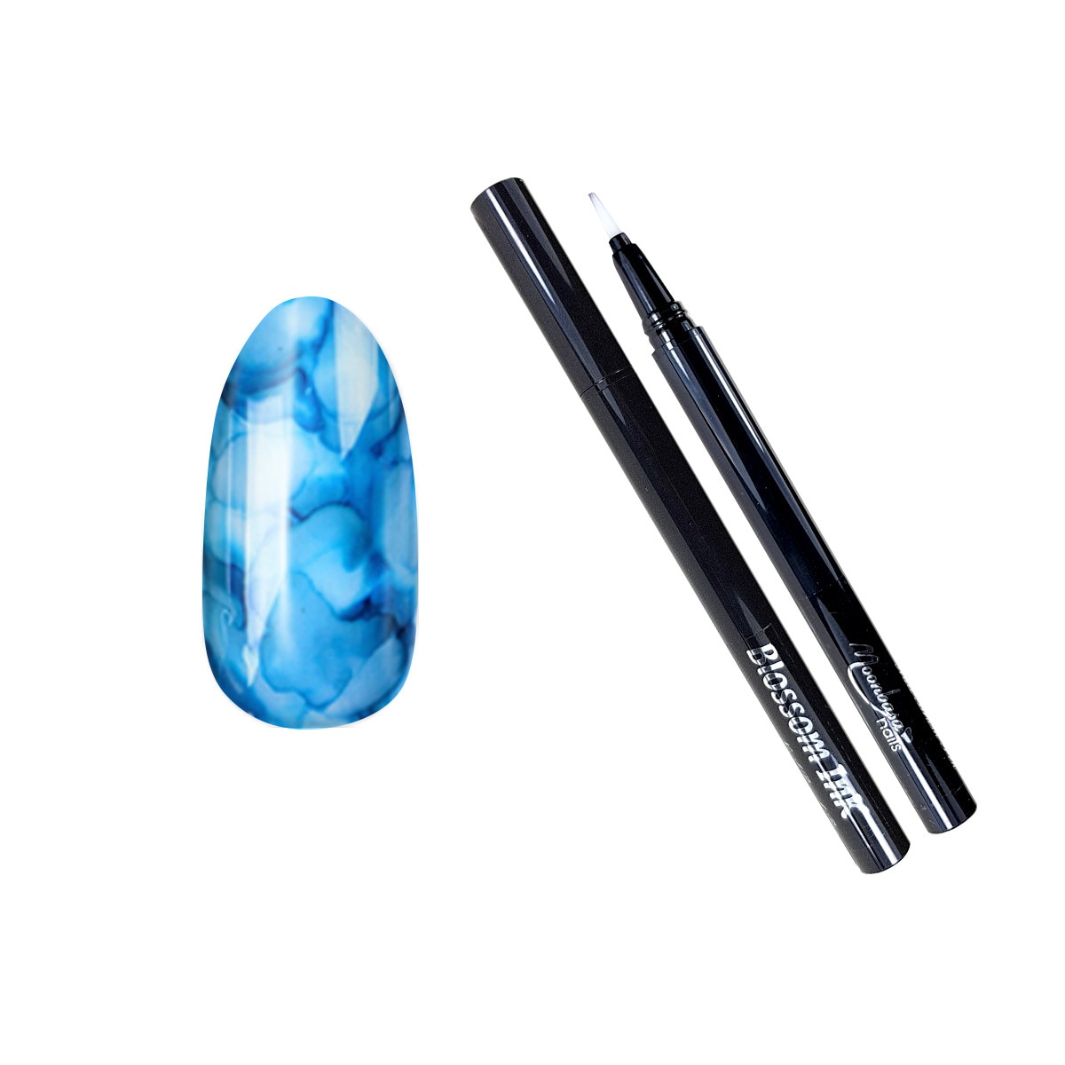 Stilou cerneala pentru unghii MoonbasaNails, Blossom Ink #10, 1 ml, Albastru inchis