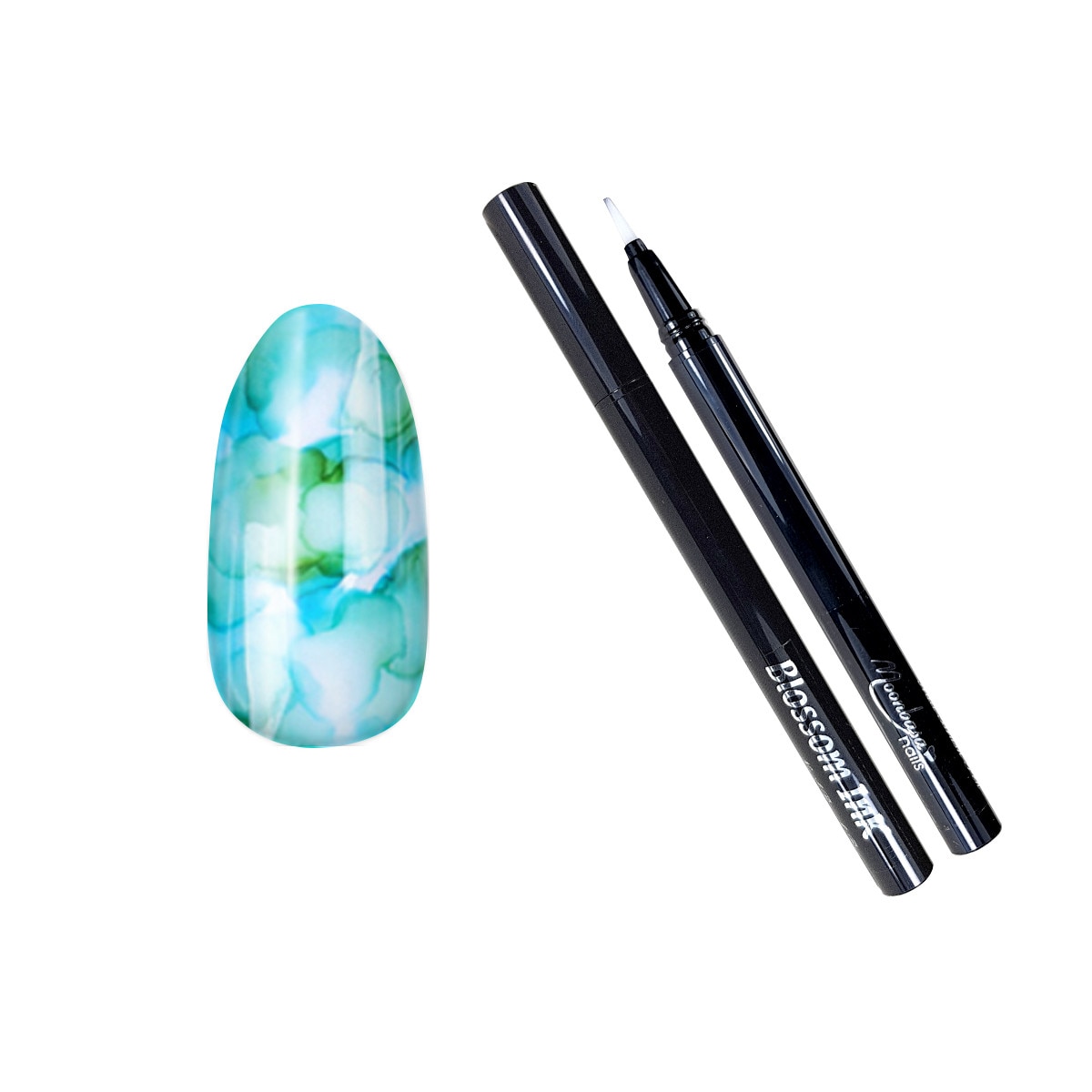 Stilou cu cerneala pentru unghii MoonbasaNails, Blossom Ink #11, 1 ml, Turcoaz