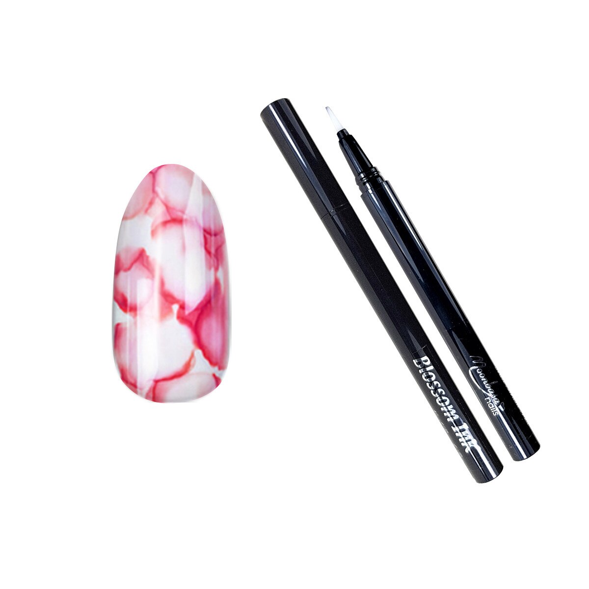 Stilou cu cerneala pentru unghii MoonbasaNails, Blossom Ink #04, 1 ml, Rosu
