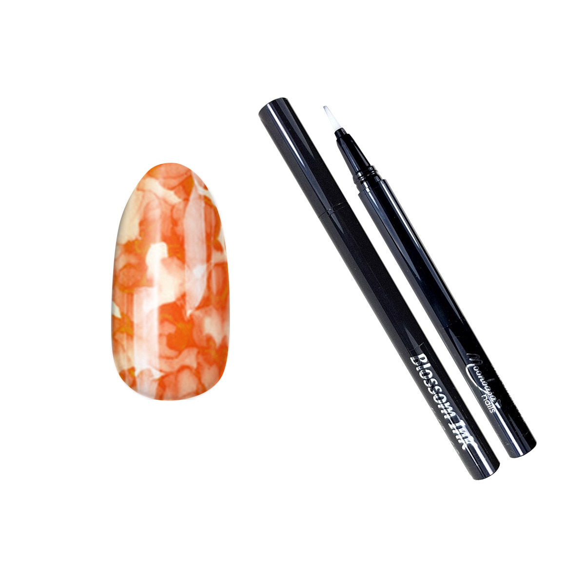 Stilou cu cerneala pentru unghii MoonbasaNails, Blossom Ink #09, 1 ml, Portocaliu