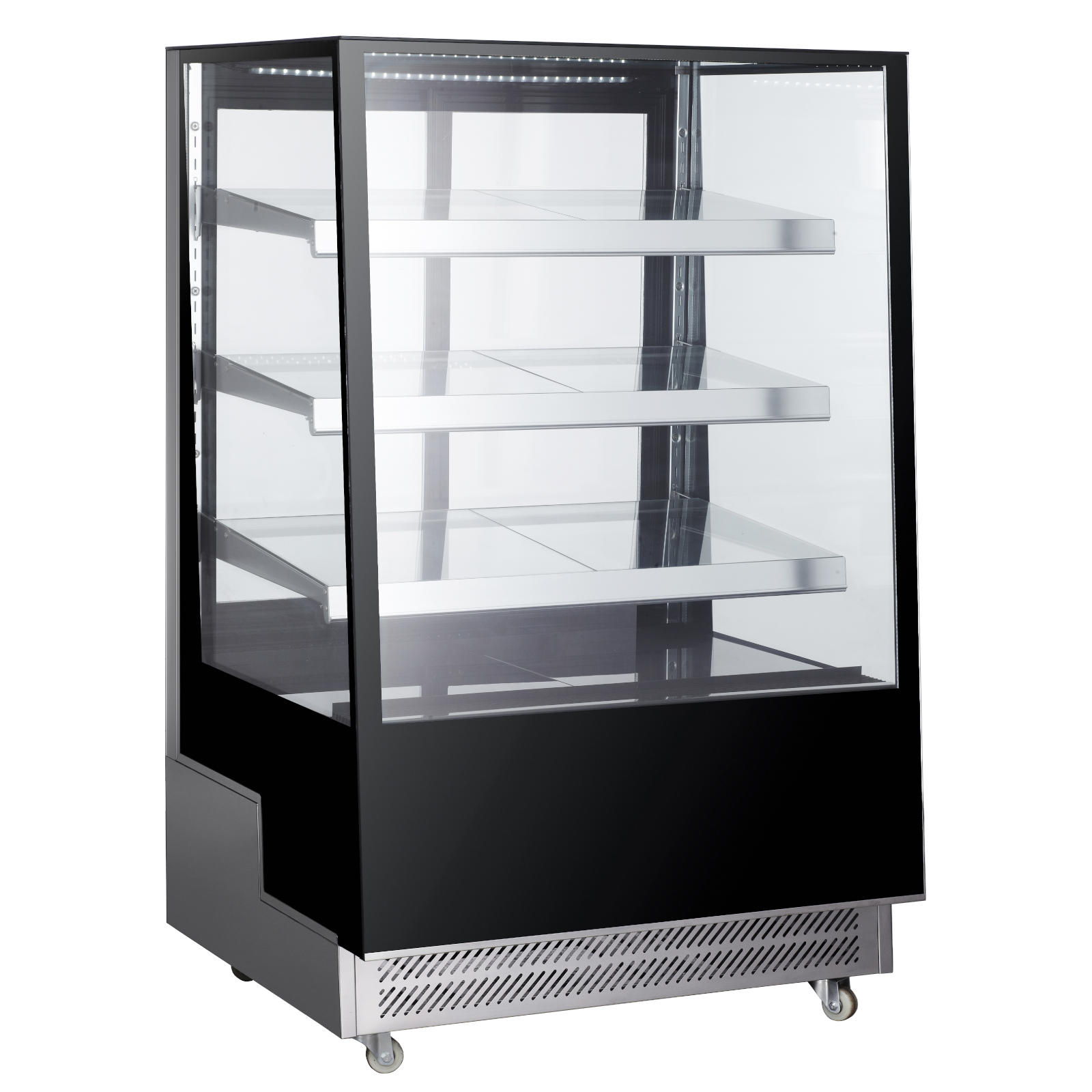 Vitrină frigorifică Arktic LED 500L, 3 rafturi, oțel inoxidabil, 900x805x1445mm