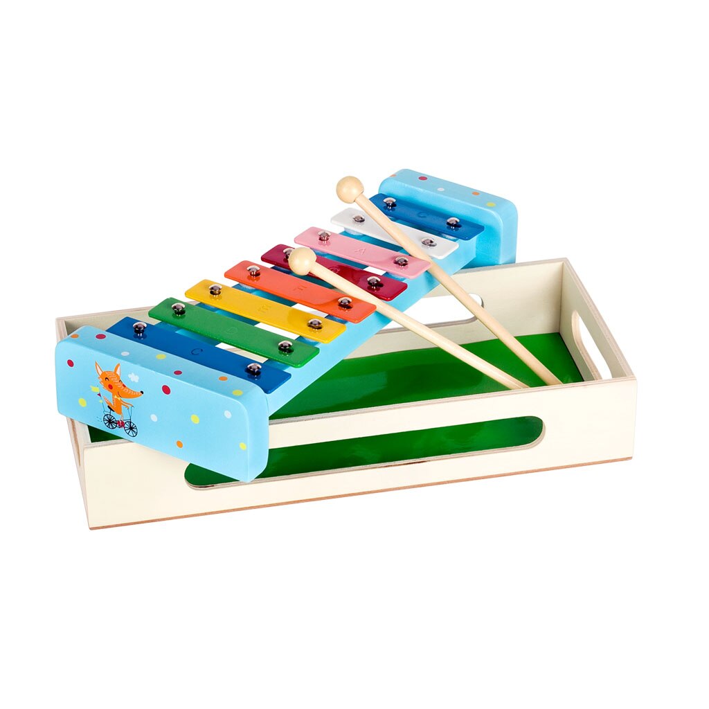 Xilofon, Pino, Vulpe, in cutie de lemn