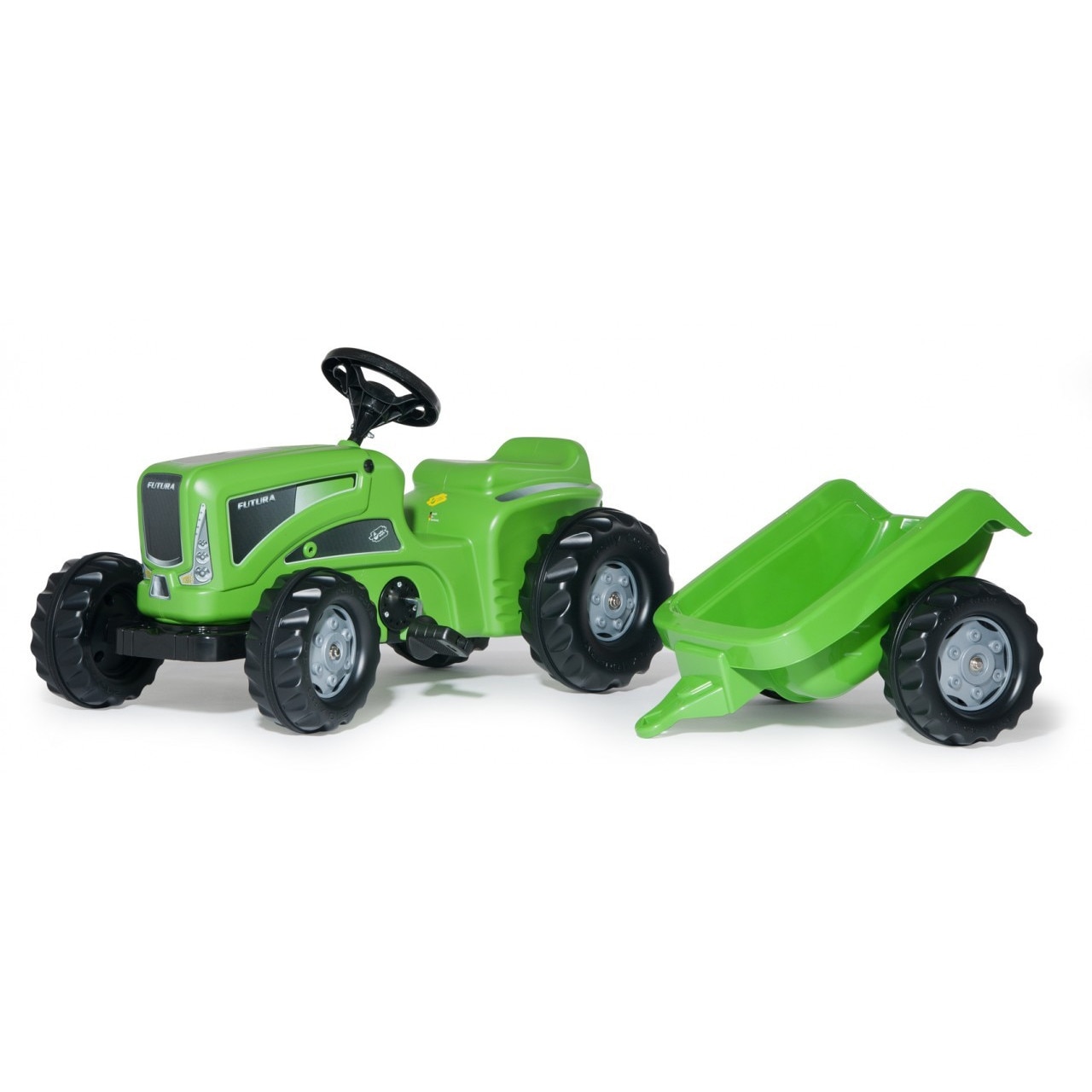 Tractor cu pedale si remorca Rolly Toys Verde
