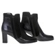 Ghete dama, piele naturala, toc gros, doua fermoare laterale, negru, Negru