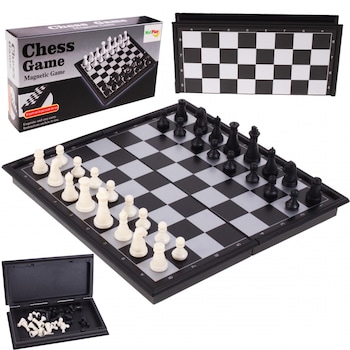Mini Tabla de SAH idealSTORE, MAGNETIC WORLD GAME, Dimensiuni 19.5 x 19 x 2 cm, Antreneaza memoria, capacitatea gandirii abstracte si logice, dezvolta imaginatia, Alb-Negru Mini Tabla de SAH idealSTORE, MAGNETIC WORLD GAME, Dimensiuni 19.5 x 19 x 2 cm, Antreneaza memoria, capacitatea gandirii abstracte si logice, dezvolta imaginatia, Alb-Negru
